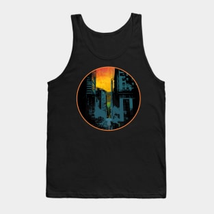 Abstract Circle Walk City Night Tank Top